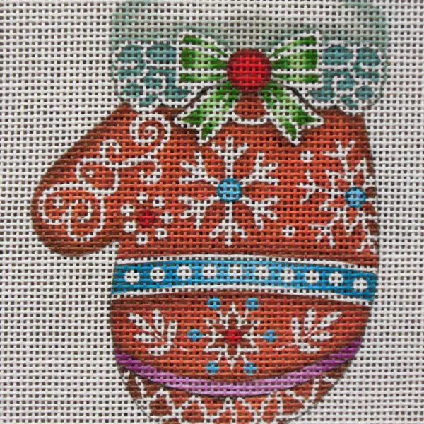 Gingerbread Cookie Mitten Needlepoint Canvas