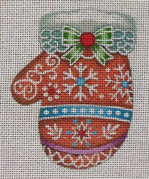 Gingerbread Cookie Mitten Needlepoint Canvas