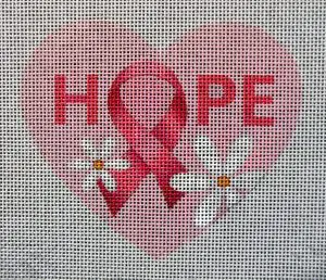 Pink Ribbon Hope Needlepoint Canvas