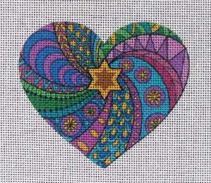 Spiral Heart Needlepoint Canvas