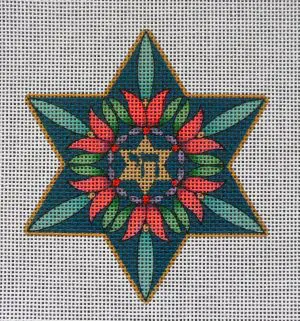 Tulip Star of David Needlepoint Canvas