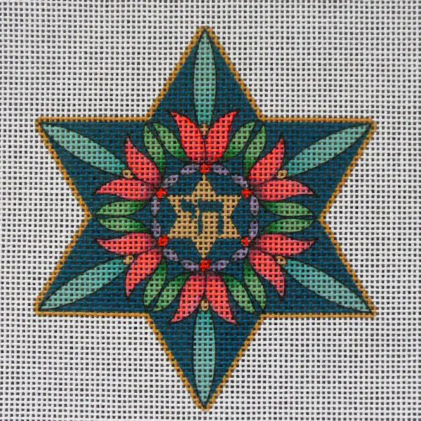 Tulip Star of David Needlepoint Canvas