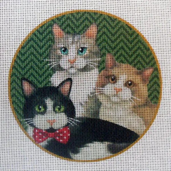 Kitty Trio Needlepoint Canvas