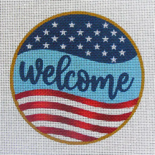 Patriotic Welcome Needlepoint Canvas