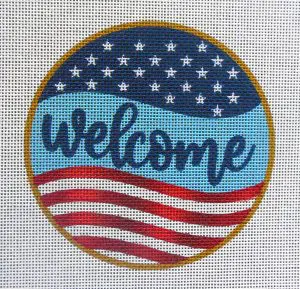 Patriotic Welcome Needlepoint Canvas