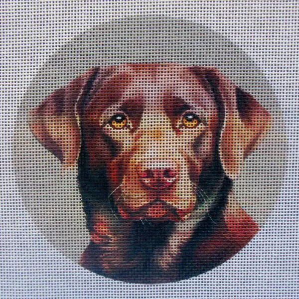 Chocolate Lab Needlepoint Canvas