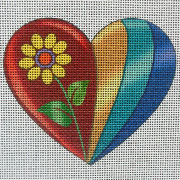 Silk Pillow Heart Needlepoint Canvas