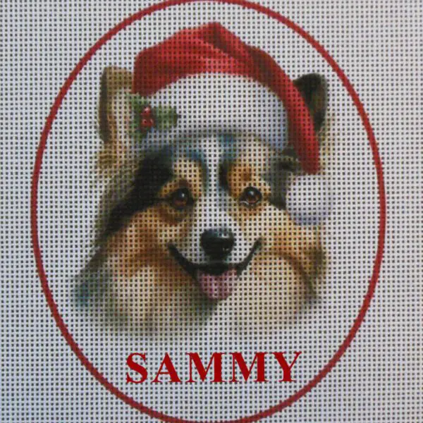 Austrailian Shepherd (Name Optional) Needlepoint Canvas