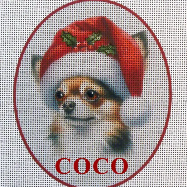 Chihuahua (Name Optional) Needlepoint Canvas