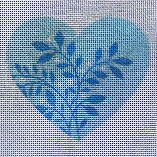 Snowberry Heart Needlepoint Canvas