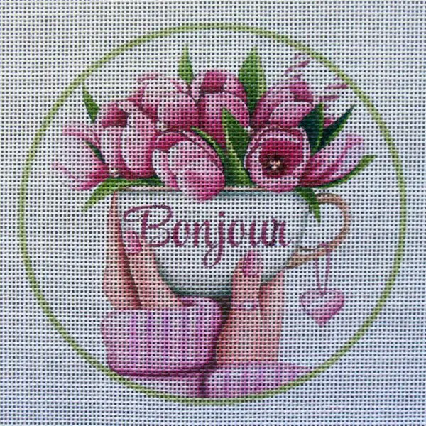 "Bonjour" Needlepoint Canvas