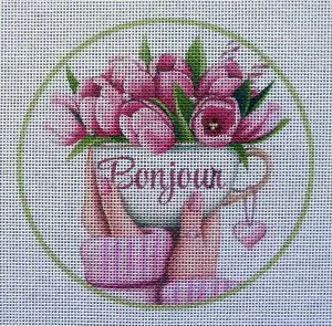 "Bonjour" Needlepoint Canvas