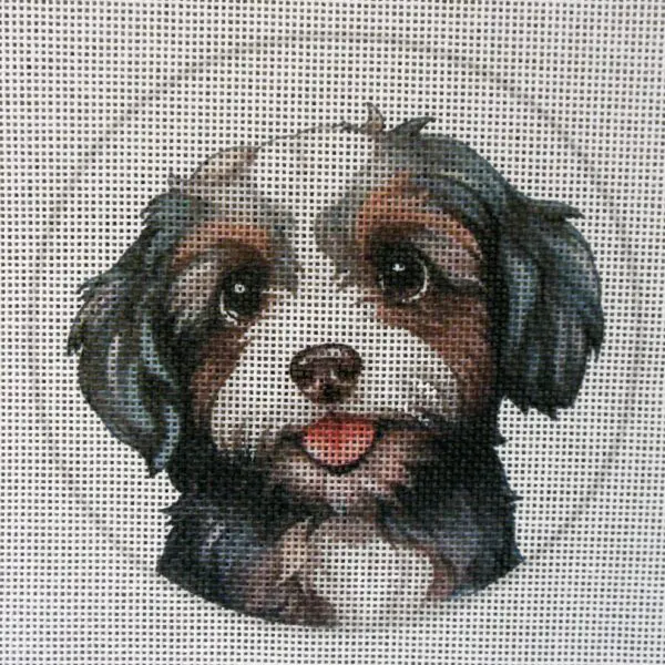 Tri-color Havanese Needlepoint Canvas