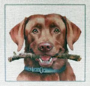 Red Labrador Needlepoint Canvas