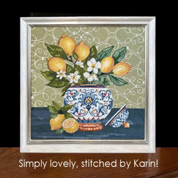 Chinoiserie Lemons Needlepoint Canvas