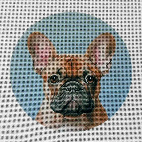 Fawn French Bulldog Needlepoint Canvas