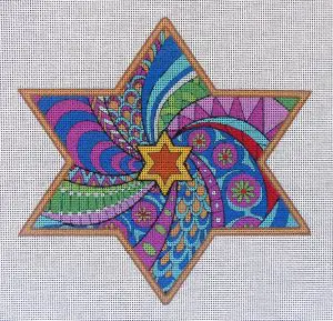 6.5" Spiral Star of David Needlepoint Canvas