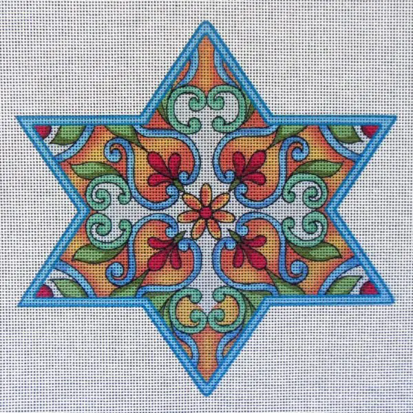 6.5" Talavera 2 Star of David Needlepoint Canvas