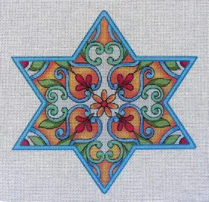 6.5" Talavera 2 Star of David Needlepoint Canvas