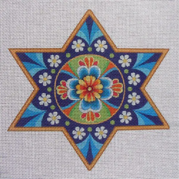 6.5" Talavera Star of David Needlepoint Canvas