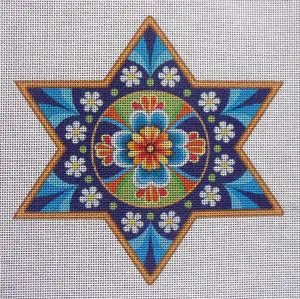 6.5" Talavera Star of David Needlepoint Canvas
