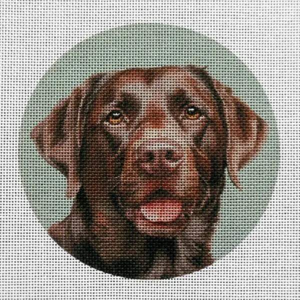 Chocolate Lab 2 Needlepoint Canvas