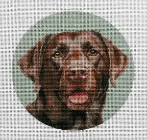 Chocolate Lab 2 Needlepoint Canvas
