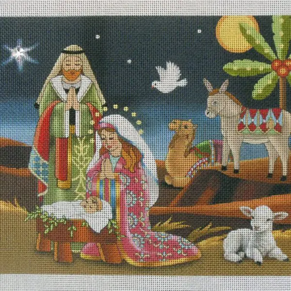 Twilight Nativity Small Needlepoint Canvas