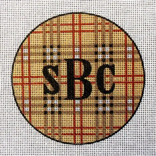Plaid Monogram Needlepoint Canvas