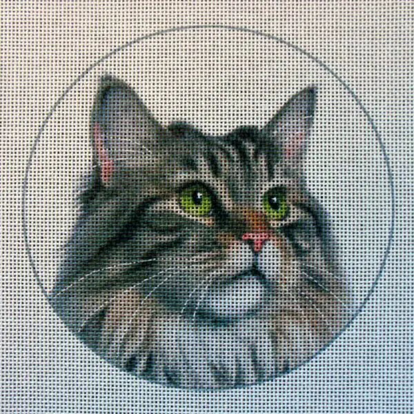 Maine Coon Cat (Brown) Needlepoint Canvas