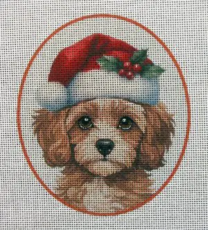 Christmas Cavapoo Needlepoint Canvas