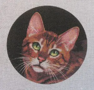 Bengal Tiger Cat Needlepoint Canvas