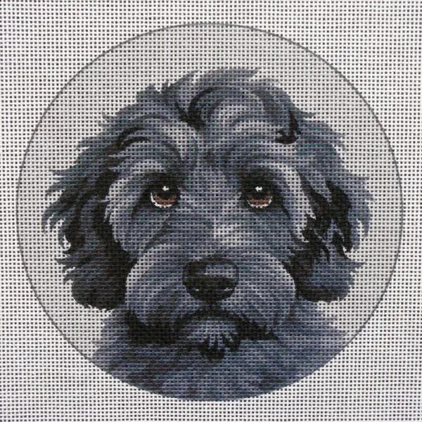 Black Labradoodle 2 Needlepoint Canvas