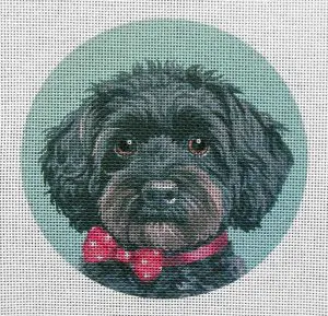 Black Yorkiepoo Needlepoint Canvas
