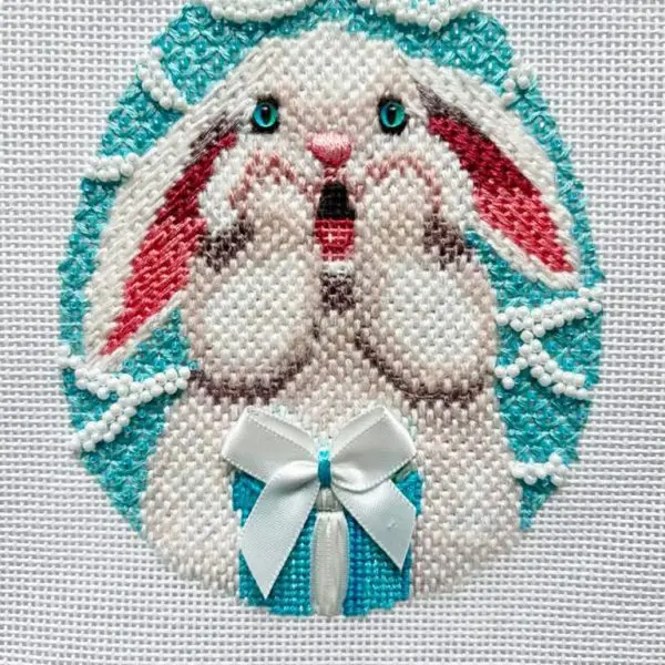 Miss Piphany Bunny Egg Needlepoint Canvas
