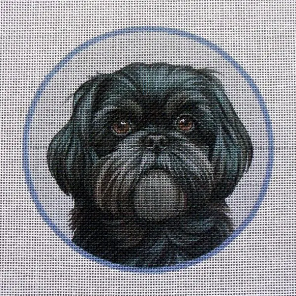 Black Shihtzu (choice) Needlepoint Canvas