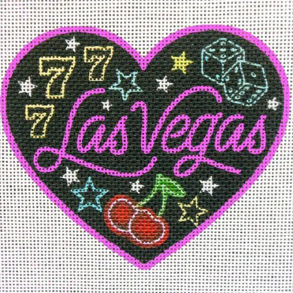 Las Vegas Heart Needlepoint Canvas