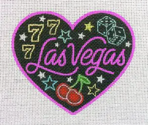 Las Vegas Heart Needlepoint Canvas
