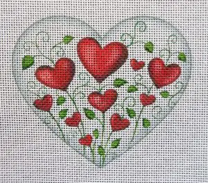 Heart Garden Needlepoint Canvas
