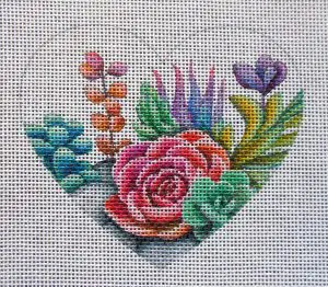Succulent Heart Needlepoint Canvas