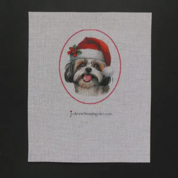 Xmas Shih-Tsu Needlepoint Canvas