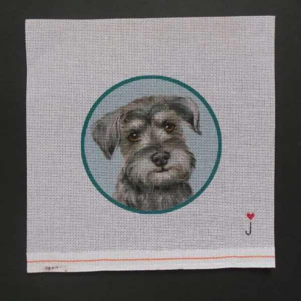 Natural Schnauzer  Needlepoint Canvas
