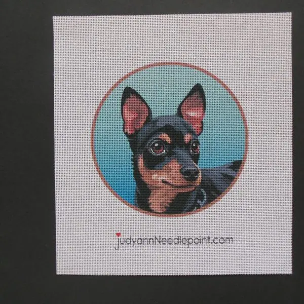 Mini Pinscher Needlepoint Canvas