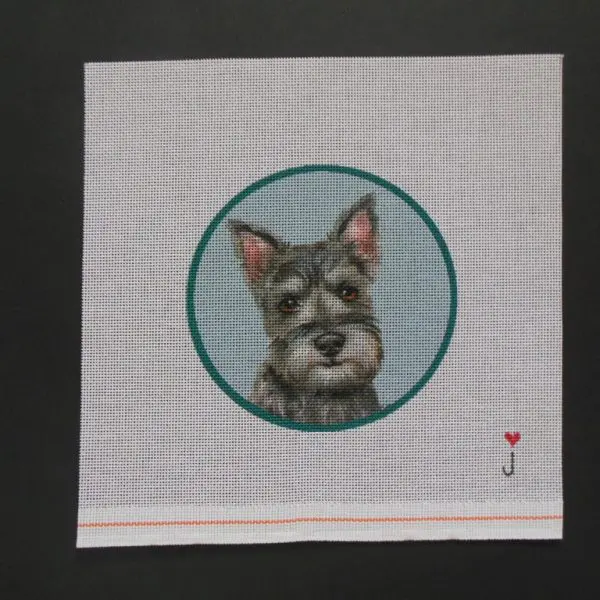 Clipped Schnauzer  Needlepoint Canvas