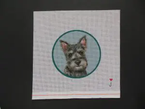 Clipped Schnauzer  Needlepoint Canvas