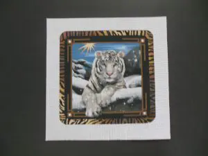 White Tiger Needlepoint Canvas