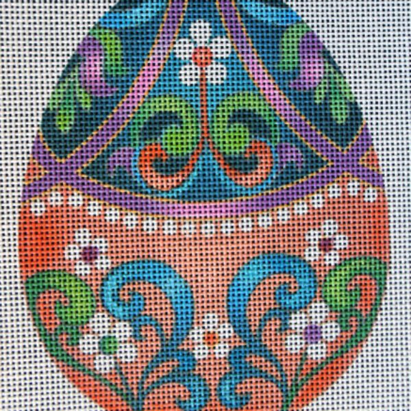 Daisy Egg Needlepoint Canvas