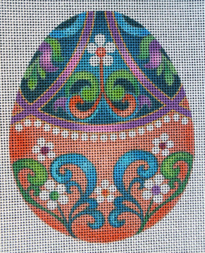 Daisy Egg Needlepoint Canvas