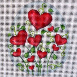 Heart Garden Egg Needlepoint Canvas