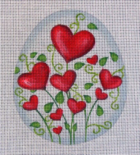 Heart Garden Egg Needlepoint Canvas